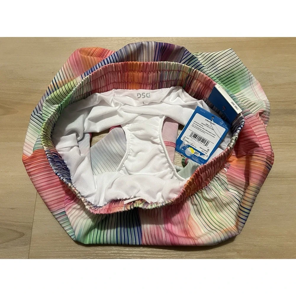 NWT DSG Shorts Girls Large Prismatic Mid-Rise Stride Built in Brief‎ Pink